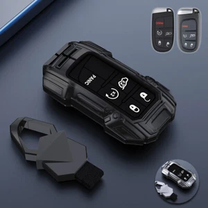 Zinc Alloy Key Fob Case For Dodge Charger Challenger Jeep Chrysler Cherokee Fiat - Picture 1 of 10