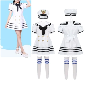 iiniim Kid Girl Sailor Uniform School Chorus Costume Performance Dancewear AU - Picture 1 of 14