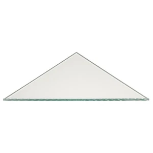 6 x 6 Triangle Corner Tempered CLEAR Glass Shelf - Flat Edge - 3/8" thick - Picture 1 of 4