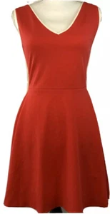 Love Ady Dress Junior M Pink Red Fit Flare Sleeveless V-Neck Polyester Blend - Picture 1 of 10