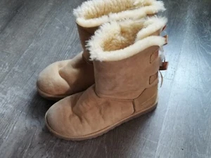 UGG Australia Size 8M Classic Short Suede Boots Womens  Brown Faux Fur. - Picture 1 of 7