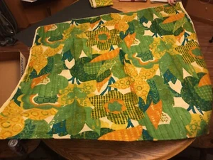 Vintage 1970s UNIVTEX Original Screen Print Design Fabric 48" x 43" - Picture 1 of 9