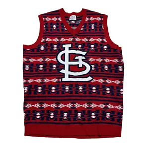Klew MLB St. Louis Cardinals Sweater Vest Mens XL Red Baseball Sleeveless - Picture 1 of 8