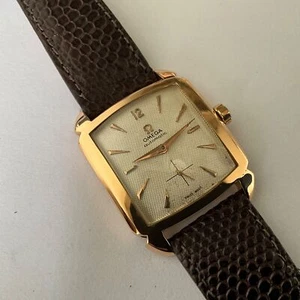 OMEGA VINTAGE ULTRA RARE CIOCCOLATONE 18KT ROSE GOLD AUTO BUMPER REF 3950 31 MM - Picture 1 of 21