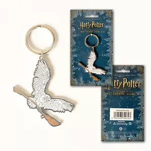 Harry Potter Hedwig White Owl Chrome Metal Keyring Official Christmas Collection - Picture 1 of 2