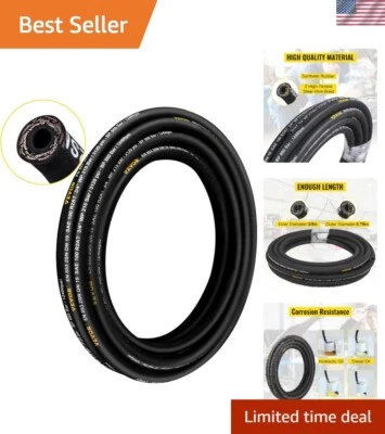 50 FT Hydraulic Oil Hose with 4800 PSI - Durable Rubber for Various Applications - Image 1 of 4
