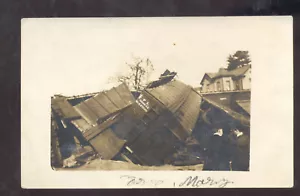 RPPC TECUMSEH KANSAS 1918 TORNADO DANNI DISASTRO VINTAGE VERA FOTO CARTOLINA - Foto 1 di 2