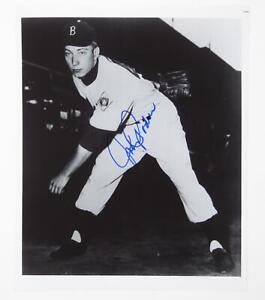 Johnny Podres Signed Autographed 8x10 Photo Brooklyn Dodgers Rare B&W Pose