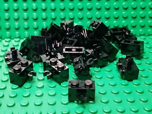 ** LOTE 25 CT ** Lego NUEVO negro 1 x 2 ladrillos con clip lateral - Imagen 1 de 1