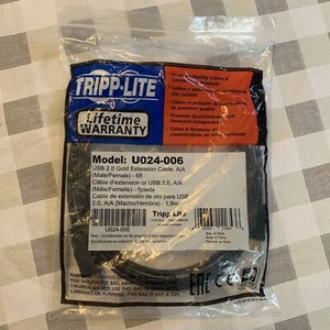 Cable de extensión USB 2.0 de alta velocidad Tripp Lite U024-006 macho a hembra (6 pies) EE. UU. - Imagen 1 de 5