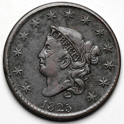 1825 Coronet Head Large Cent, N-6 - Image 1 of 2