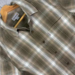 Carhartt Relaxed Fit Button Down Short Sleeve Mens Large Plaid Shirt - Picture 1 of 8