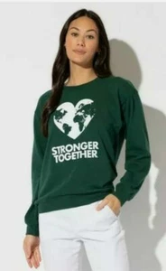 Sub Urban Riot Damen XS Stronger Together grün Pullover Baumwolle Sweatshirt NEU - Bild 1 von 4