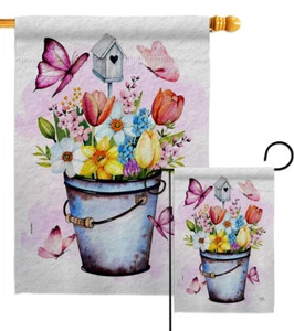 Water Can Plants Garden Flag Floral Decorative Small Gift Yard House Banner - Picture 1 of 19