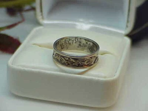 Sterling Silver 3.0Gr Sz 7 Band Ring Vintage Grapes & Leaves Wed band Brutalist - Picture 1 of 8