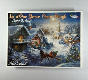 White Mountain Puzzle in einem offenen Pferdeschlitten 2003 größere Teile 1000 Teile gebraucht - Bild 1 von 5