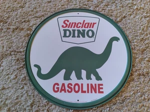RARO LETRERO METÁLICO GASOLINA SINCLAIR DINO (VERSIÓN CON LICENCIA) - Imagen 1 de 5