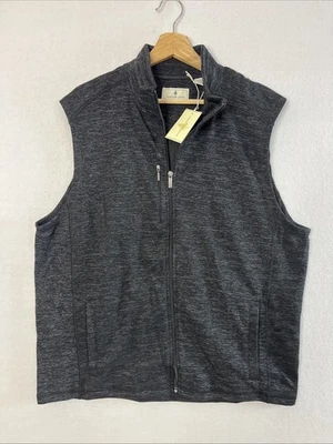 NWT Southern Pines Black Sweater Vest Full Zip Golf Mens Size Large Pockets Knit - Image 1 of 4