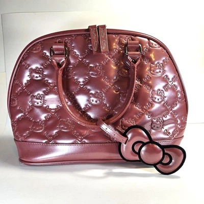 Hello Kitty x Loungefly Medium Embossed Patent Bag Pink/Dusty Rose 16"x11.5" - Image 1 of 4