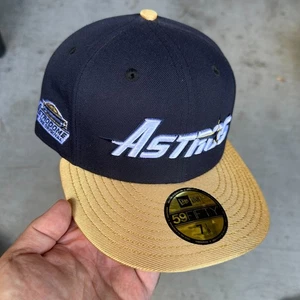 7 1/8 Hat Club Houston Astros Astrodome black Gold New Era Fitted Cap NWT - Picture 1 of 3