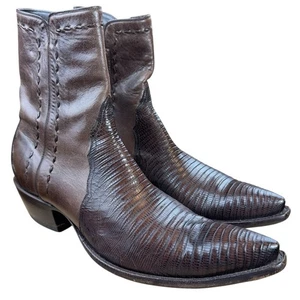 Herren Hengst Stiefel Schokolade Eidechse Leder Zorro Stiefeletten Gr. 10,5 (43,5) - Bild 1 von 18