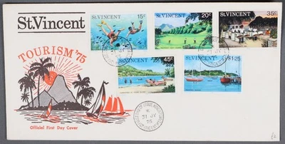 MayfairStamps San Vicente FDC 1975 Combo Turismo Primer Día Cubierta aau_82733 Foto 1 de 2