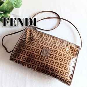 FENDI Shoulder Bag Purse FF Zucchino Brown Authentic - Picture 1 of 24