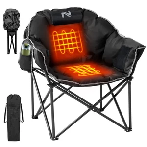 SLSY Heated Camping Chair Oversized, Outdoor Portable Heated Folding Seat Chairs - Picture 1 of 55