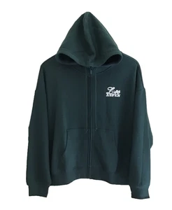 Victoria's Secret Damen Hoodie Large Deep Forest Ivy Fleece Campus durchgehender Reißverschluss neu - Bild 1 von 10