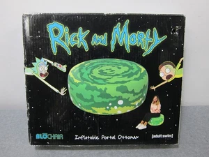 RICK & MORTY BLOCHAIR  Inflatable Ottoman Swirl Green NEW - Picture 1 of 4