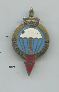 Insigne troupes coloniales , 1 1/2  Brigade Parachutiste SAS. ( remoulage Drago - Imagen 1 de 1