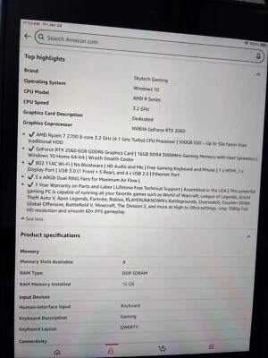 SkyTech Blaze II AMD Ryzen 7 16GB RAM Nvidia GeForce 2060 Gaming Desktop -... - Image 1 of 4