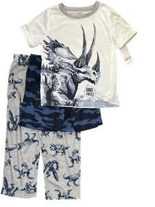 Carter’s Kid Youth Boys Dinosaur Tee Pajama Shorts Pants 3-Piece Set Size 6 - Picture 1 of 1