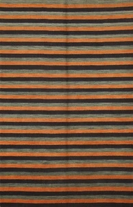 Contemporary Gabbeh Striped Oriental Area Rug 6'x8' Modern Hand-made Wool Carpet - Picture 1 of 12