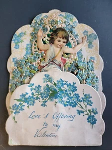 Raphael Tuck & Sons Baby Cherub Vintage c1900 Stand Up-Die Cut Valentine - Picture 1 of 3
