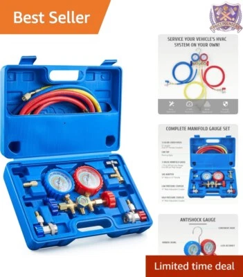 Juego de manómetros de CA duraderos de 3 vías con tecnología antichoque para un rendimiento superior Foto 1 de 4