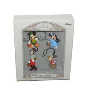 2007 Hallmark Disney Berühmte Gesichter für Halloween Ornament 4er Set Mickey Goofy - Bild 1 von 8