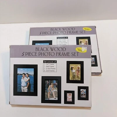 Black Wood Photo Frames 10 total -  Gallery Wall Tabletop Display Various Sizes - Image 1 of 4