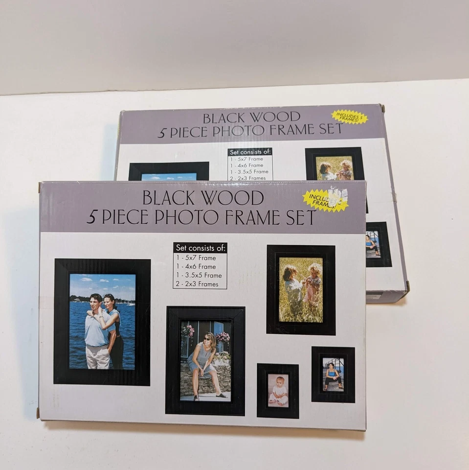 Black Wood Photo Frames 10 total -  Gallery Wall Tabletop Display Various Sizes - Image 1 of 4