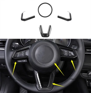 For Mazda 6 Atenza 2018-2021 Carbon Fiber Car Steering Wheel button Frame cover - Picture 1 of 5
