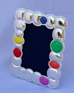 Cornice Argento 925/1000  retro in legno colore bianco  - Imagen 1 de 1