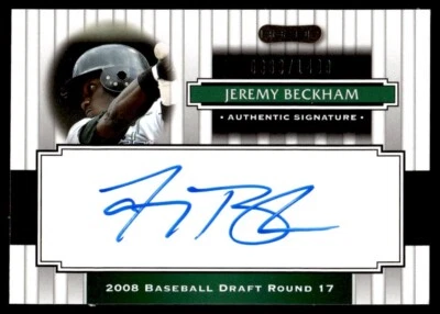 2008 Razor Signature Series Jeremy Beckham Auto Tampa Bay Rays #157 - Image 1 of 2
