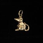 Vintage 1990S Solid 9Ct Gold Puffy Mouse Pendant Charm For Necklace Chain