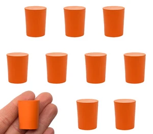 10 piezas tapones de goma, sólidos - 18 mm inferior, 21 mm superior, 26 mm de largo - Eisco Labs - Imagen 1 de 4
