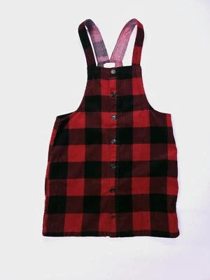 NWT Girls Buffalo Plaid Red Black Corduroy Skirtall Jumper Size 16 Cotton - Image 1 of 4