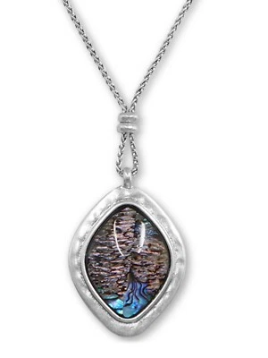 Collar reversible madreperla imitación piedra tono plata marca Lucky Foto 1 de 4