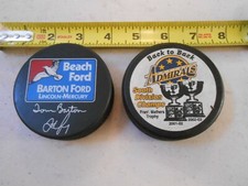 SET 2 VINTAGE 2003 AHL NORFOLK ADMIRALS SOUTH CHAMPIONS OFFICIAL HOCKEY PUCK NHL