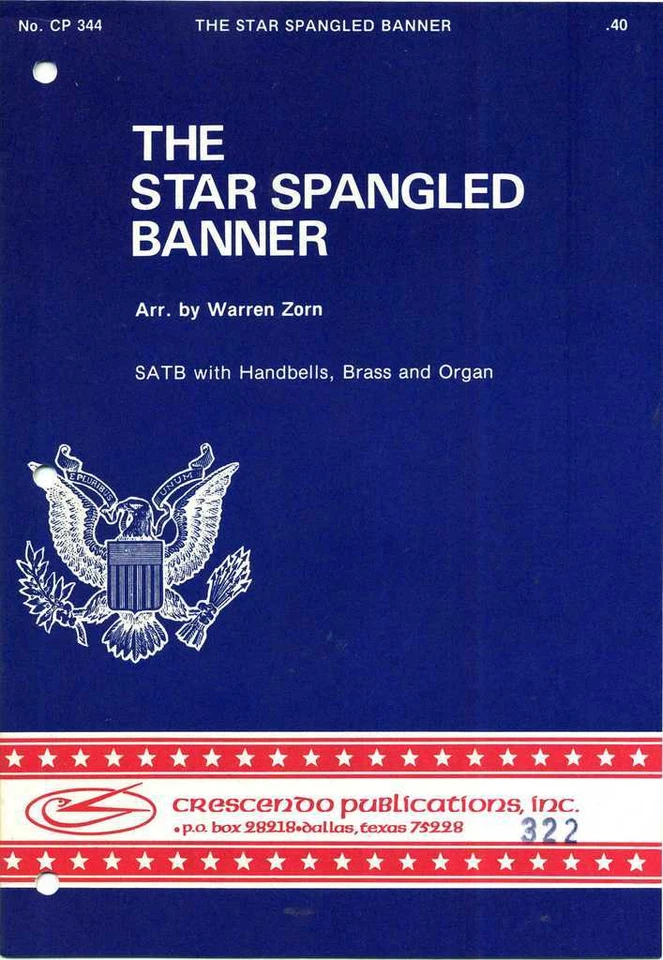 The Star Spangled Banner SATB Sheet Music with Handbells, Brass and Organ CP 344 - Image 1 of 1