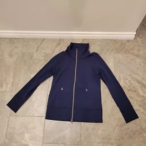 Lululemon Sojourn Jacket women's size 10 Blue Track Active Zip Up Stretch - Picture 1 of 9
