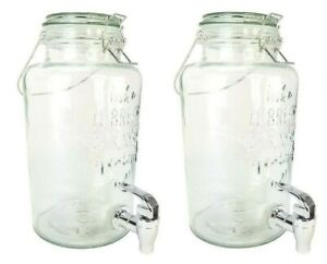 Set of 2 Lemonade Dispensers with Lids and Spigots, Party Beverage Dispensers